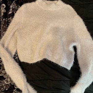 White cropped sweater
